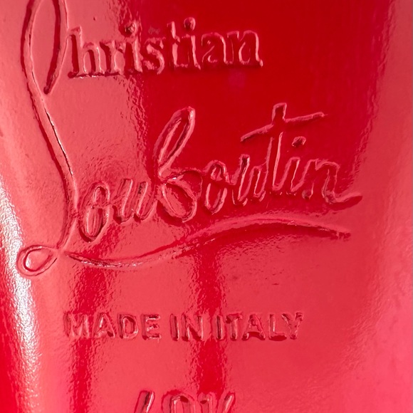 Christian Louboutin Black Patent Leather Open Clic 120 Peep-Toe Pumps Size: 40.5 - Picture 10 of 12
